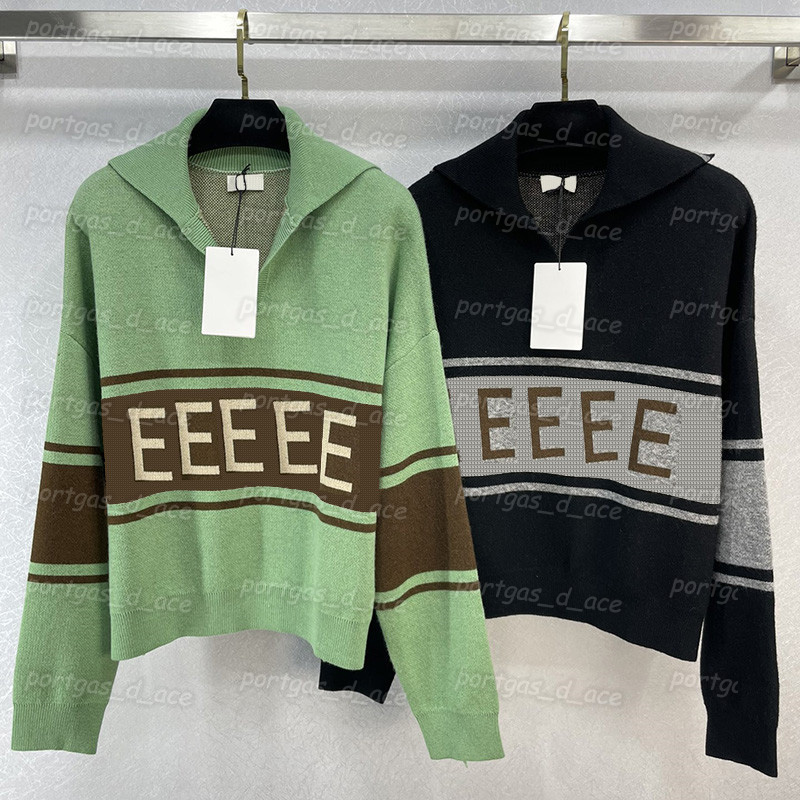 

Letters Womens Sweaters Knit Long Sleeve Knits Fashion Spring Autumn Knitted Jumper Tops, Green with label~