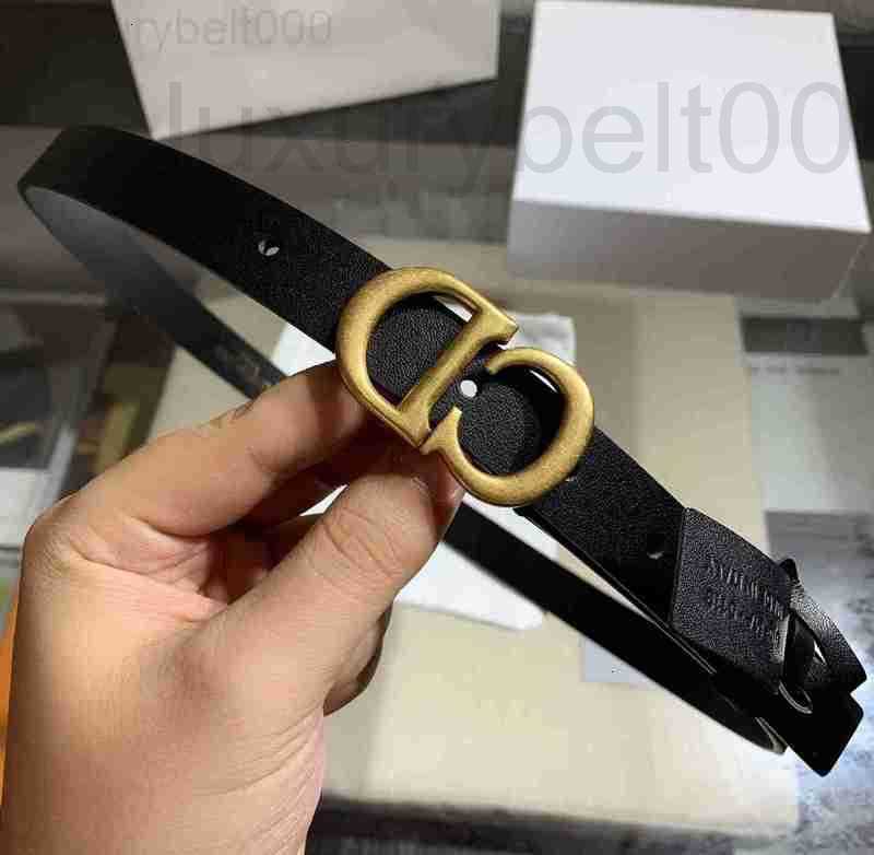 

Belts designer New CD belt women's fashion trend leisure copper buckle layer leather fine 20mm wide dijiadai 7HHU, Black