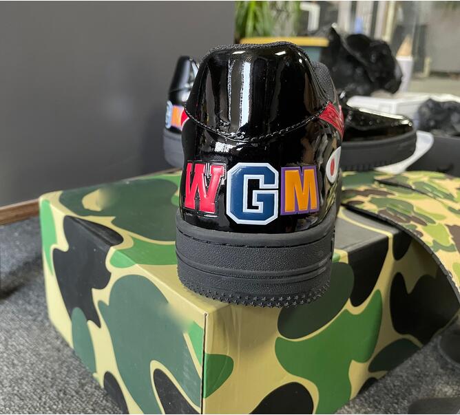 

bapestas shoe Designer Bapestas Sta SK8 casual shoes M1 low-cut leather black shark face ape shape camouflage sequins SK8 sneakers I7LJ