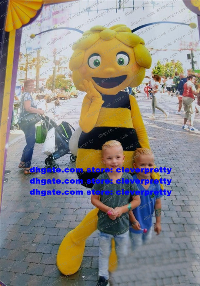

Maya The Bees Bee Honeybee Mascot Costume Adult Cartoon Character Outfit Suit Upmarket Upscale Fashion Promotion zx750, As in photos