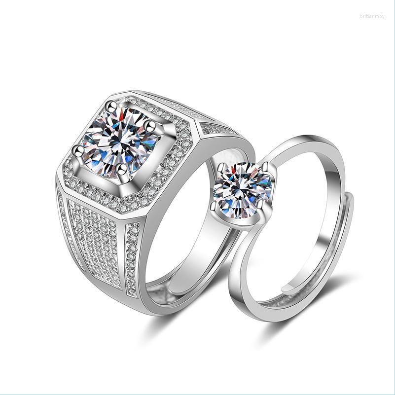 

Wedding Rings Wedding Rings 2Pcs Set Men Womens Lovers Fine Jewelry Ring Simple Engagement Adjustable Drop Delivery 2022 Dhkn2