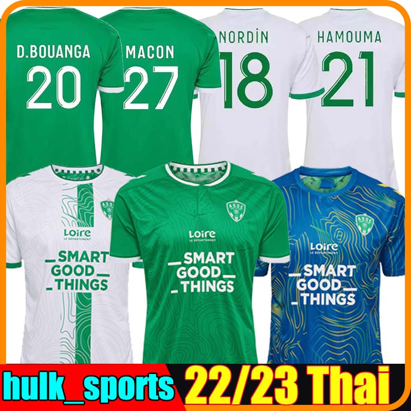 

22/23 AS Saint Etienne Third Soccer Jerseys Home Away 2022 2023 ASSE Youssouf Maillots De Foot Shirt KHAZRI BOUDEBOUZ AHOLOU Football Shirt uniforms, 22-23 home