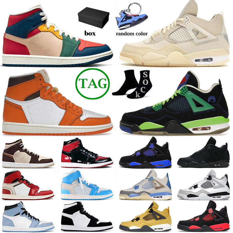 

Jumpman 4S Basketball Shoes Men Women High 4 Starfish Black Cat Mid Dutch Green Doernbecher Patent Bred Sneakers Cream Dark Chocolate Trainers With Box Big Size 13, # 36-47 black toe