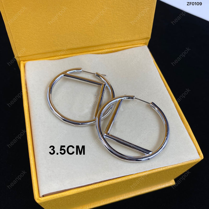 

5cm Gold Hoop Earrings 3.5cm Silver Earring Designer For Women Studs Luxury Hoops Brand Letter Design Earrings F Fashion Jewelry With Box