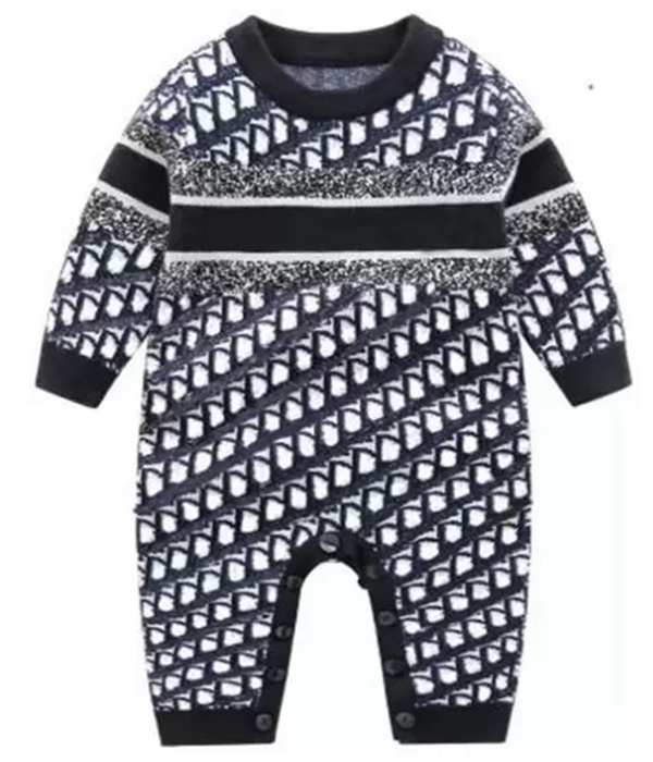 

Designer Clothing Sets 0-24 Months Baby Rompers Winter Letter Print Solid Newborn Infant Knitted Sweater Jumpsuit Long Hooded Kids Toddler Warm Outerwear and Hat set, Box