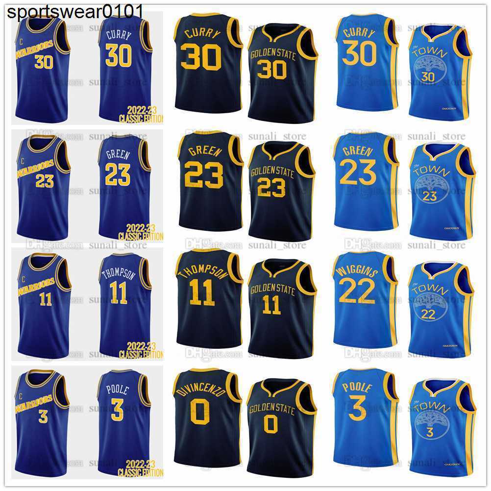 

Statement 2022-23 Earned Basketball 30 Classic Stephen Curry Jerseys 3 Poole Klay 11 Thompson Andrew Wiggins 22 Draymond Green 23 Royal Blue, Navy