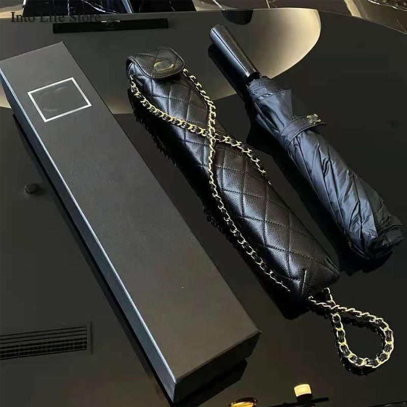 

Luxury Sun Umbrellas Beach Folding UV Parasols Windproof Ladies Designer Umbrellas Gift Box