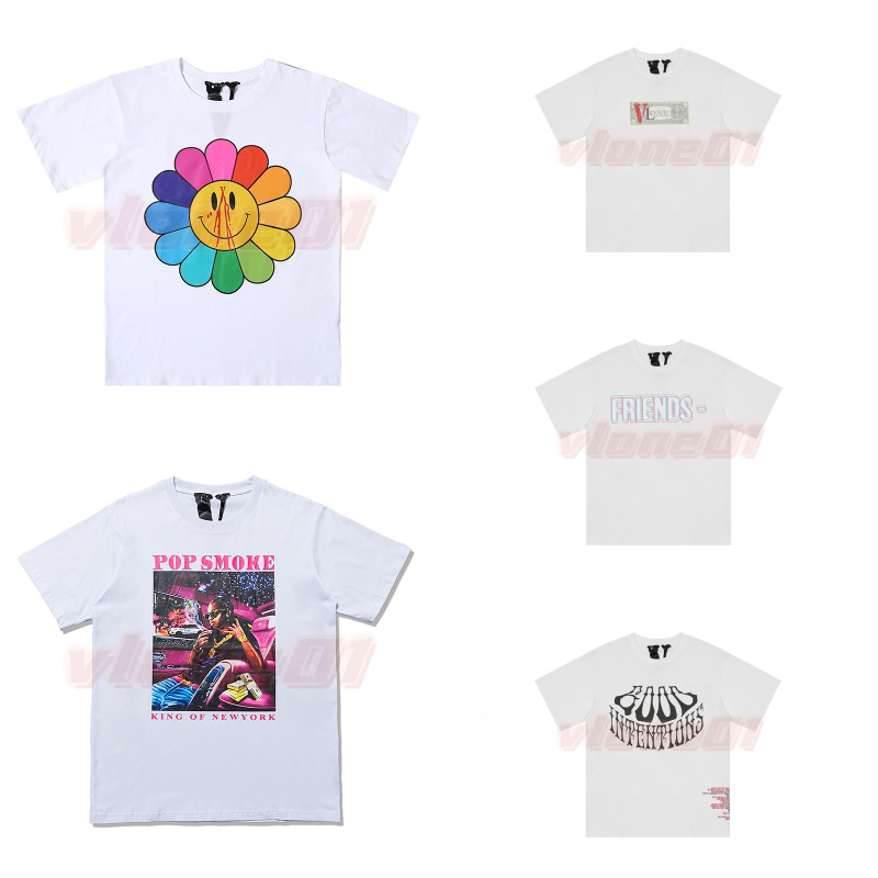 

Mens Designer T Shirt Men Women Flowers Print Black Blue T-Shirt Hip Hop vlones Tees Size S-XL, Extra shipping fee