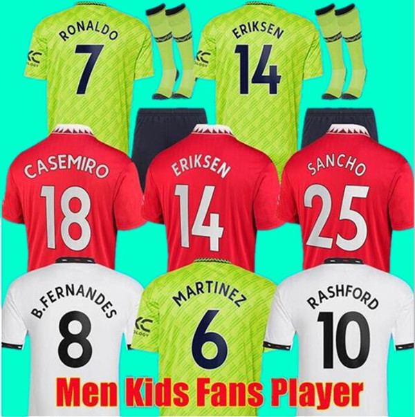 

SANCHO ANTONY CASEMIRO soccer jersey 22 23 RASHFORD SHAW ERIKSEN 2022 2023 fans player version MANS UTD B. FERNANDES MANCHESTERS football shirt men kids kit uniforms