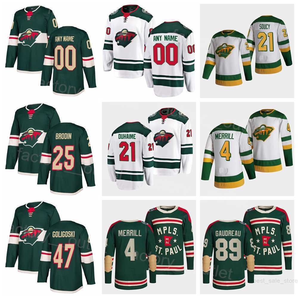 

Minnesota Hockey Wild 12 Matt Boldy Jersey 4 Jon Merrill 21 Brandon Duhaime Liam Ohgren Danila Yurov 47 Alex Goligoski Frederick Gaudreau, Red