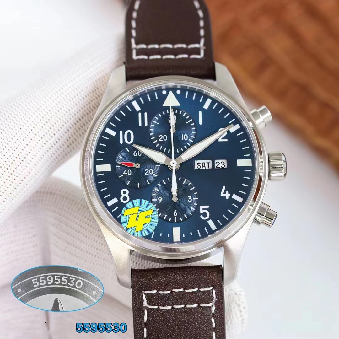 

Men's mechanical watch silver dial 43mmZF7750 Super movement fully automatic winding 316L fine steel blue surface multifunctional small timer luxury watch