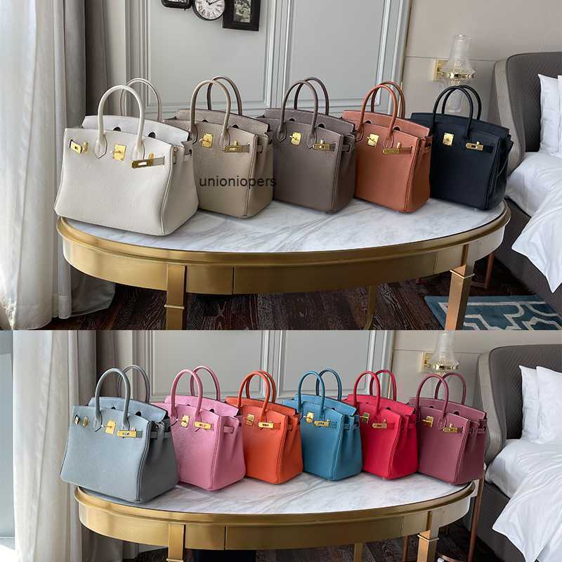 

Designers Handbags Herme Birkin Women Bags Hong Kong Tidy Brand Litchi Grain Leather Handbag Top Cowhide Large Capacity Women's Pure One Shoulder Crossbody Ayw, White