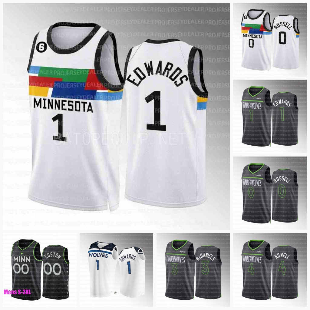

Minnesotas MIN Men Timberwolve 2022-23 Statement Jersey D'Angelo Russell Anthony Edwards Karl Anthony Towns Patrick Beverley Vanderbilt, Black womens s-2xl