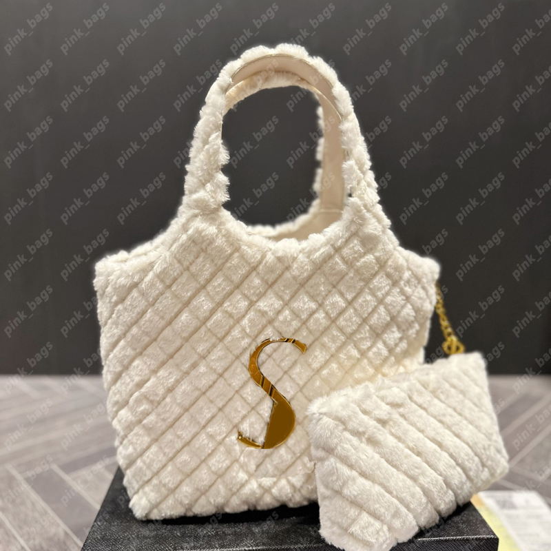

Women Tote Fuzzy Totes Womens Shearling Handbag Fluffy Designer Handbags Luxury Bags Shoulder Bag Purses Icare Maxi Purse Pinkwindow 1025, Black(correct letter)