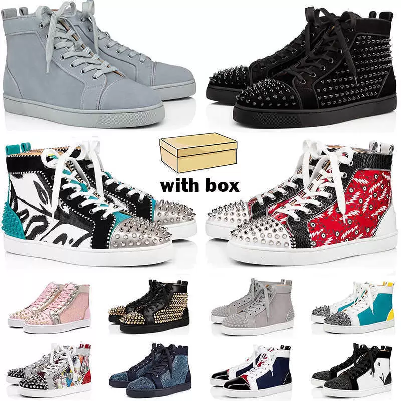 

Red-Bottoms Shoe Christians 2021 red sneakers men women shoes high top Black White blue Glitter Grey pink leather suede mens fashion s SNP, #2