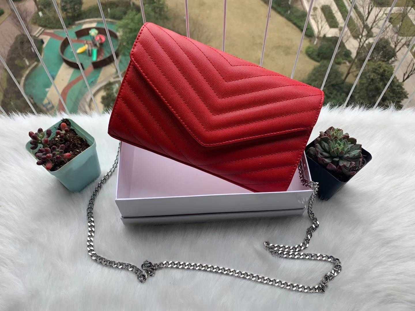 

Luxury designer handbags Y-shaped quilted real leather women bags chain shoulder high quality Flap bag multiple, Box