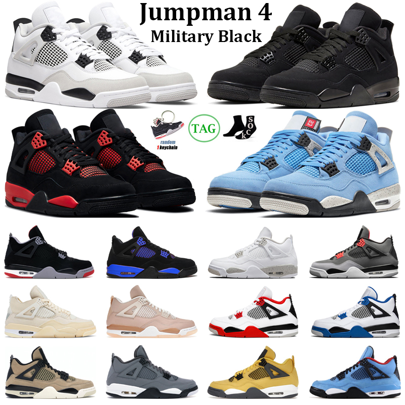 

OG Retro 4 Basketball Shoes Men Women Jumpman 4s Military Black Red Thunder Black Cat University Blue Bred White Oreo Mens Trainers Sport Sneakers, #17