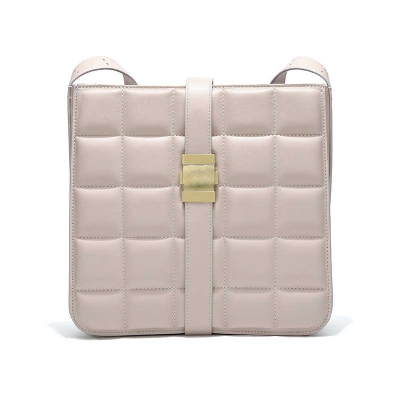 

Fashion Texture Rhombus Large Capacity Women's Wide Shoulder Crossbody Bag Messenger Bag 22102, Beige