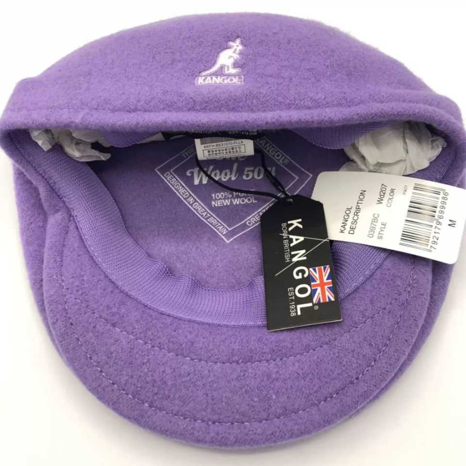 

Kangols Ball Caps Tiktok Designer Kangaroo beret mesh high edition wool steel print embroidery cap versatile FKGP, Black white label