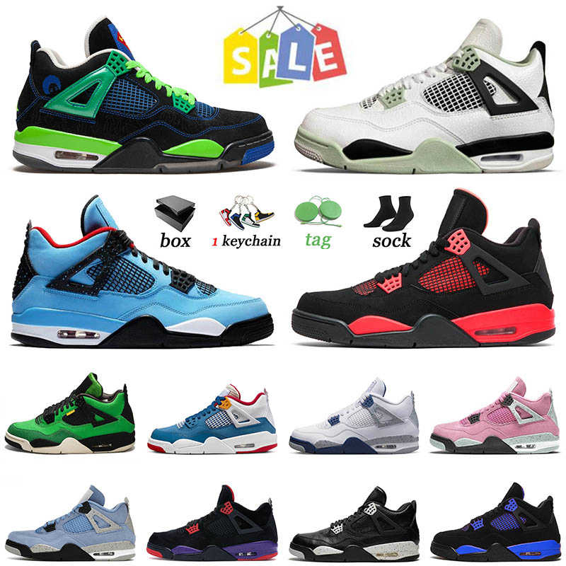 

Wholesale 4s Basketball Shoes Jumpman 4 University Blue Retro Mens Sneakers Black Canvas Doernbecher Offs White Cement Military Womens, D41 kaws black 40-47