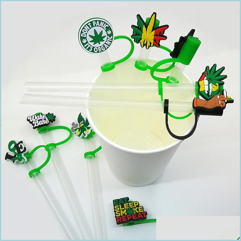 

Drinking Straws Custom Soft Sile St Toppers Accessories Er Charms Reusable Splash Proof Drinking Dust Plug Decorative 8Mm Party Drop Dhtkj