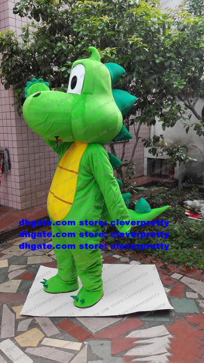 

Green dragon Dinosaur Mascot Costume Adult Cartoon Character Outfit Suit Entertainment Performance Props For Performance CX2035, As in photos