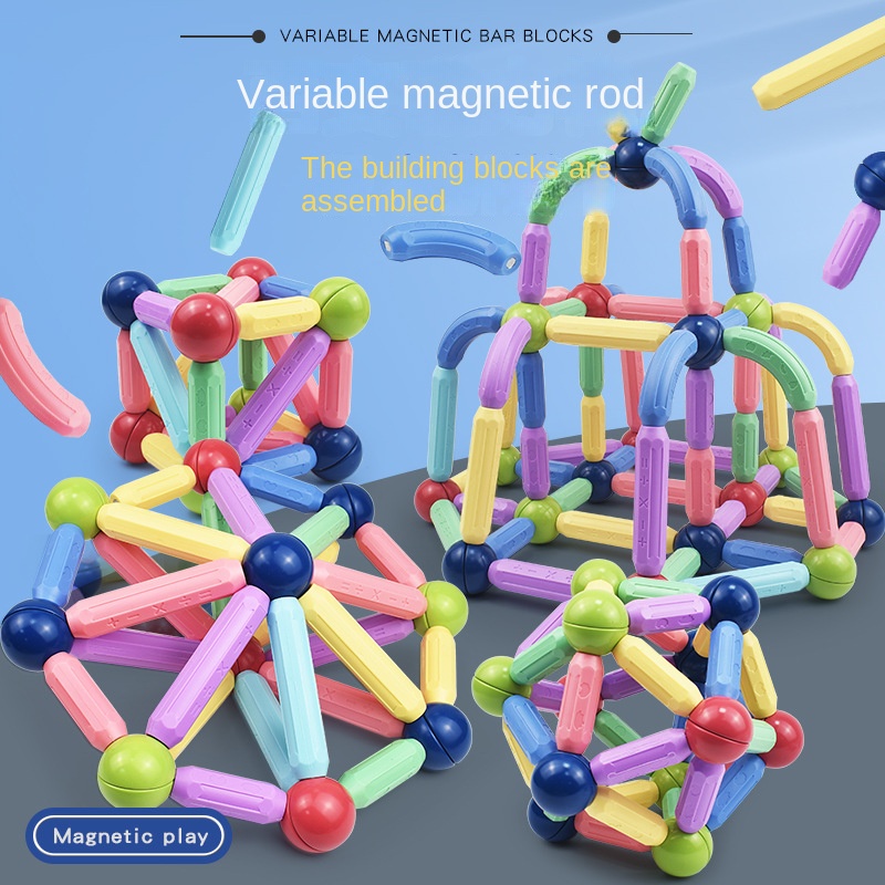 Fidget Toy Kids Magnetic Constructor Block Designer Set Magnet Stick Rod Building Blocks Montessori Educational Toys For Children Boy Girl-image-812393015