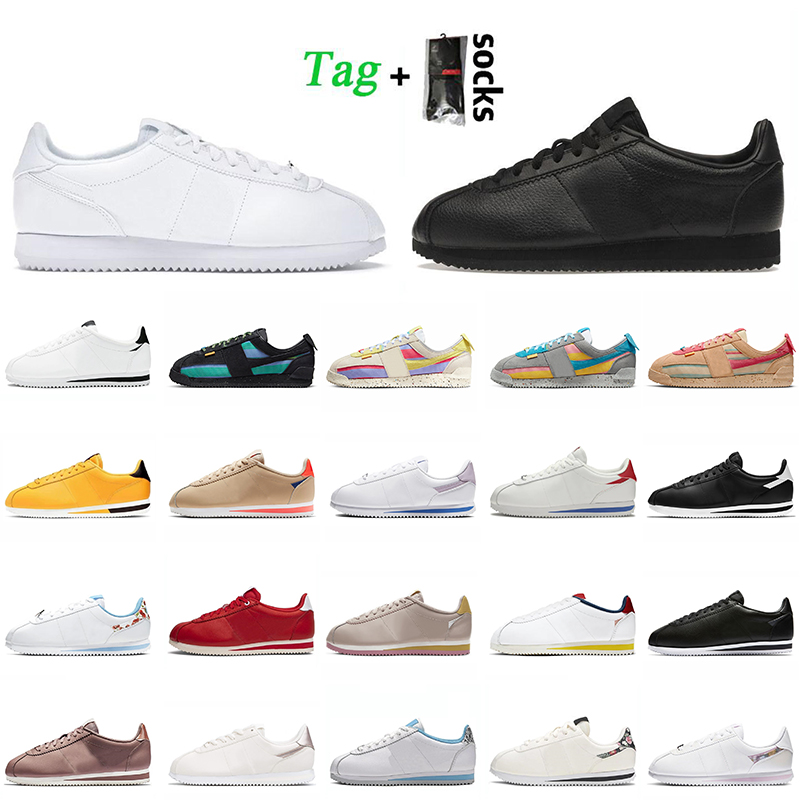 

Classic Cortez White Black Running Shoes 2022 Women Mens Union LA X Cortez Lemon Frost Sesame Smoke Grey Hawkins Premium Yellow Pink, C13 36-45