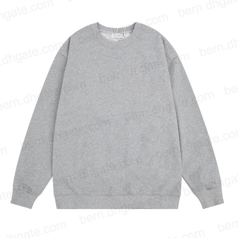 Fashion Embroidered Letter Logo Long Sleeve Hoodie Round Neck Pullover Sweater for Women or Men Black and White Sweatshirts XS-L-image-812370543