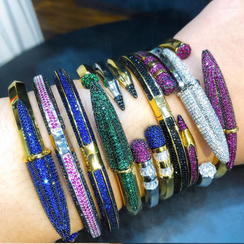 

Charm Bracelets Missvikki Original Mix Match Stackable Pencil Bangles For Women Bridal Wedding CZ Open Bangle Dubai Bracelet Party Jewelry