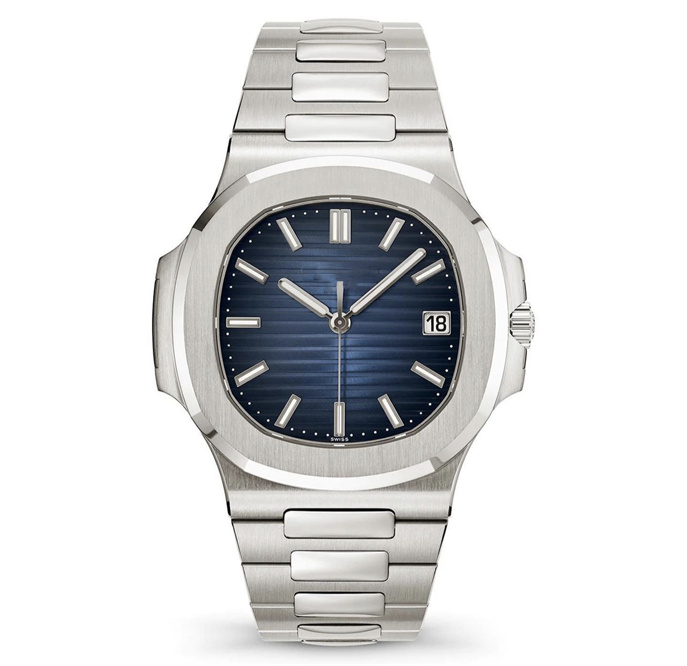 

2022 waterproof watch men Mechanical Automatic watches 5711 Cal.324 movement silver strap blue stainless steel mens 40mm Transparent Wristwatches
