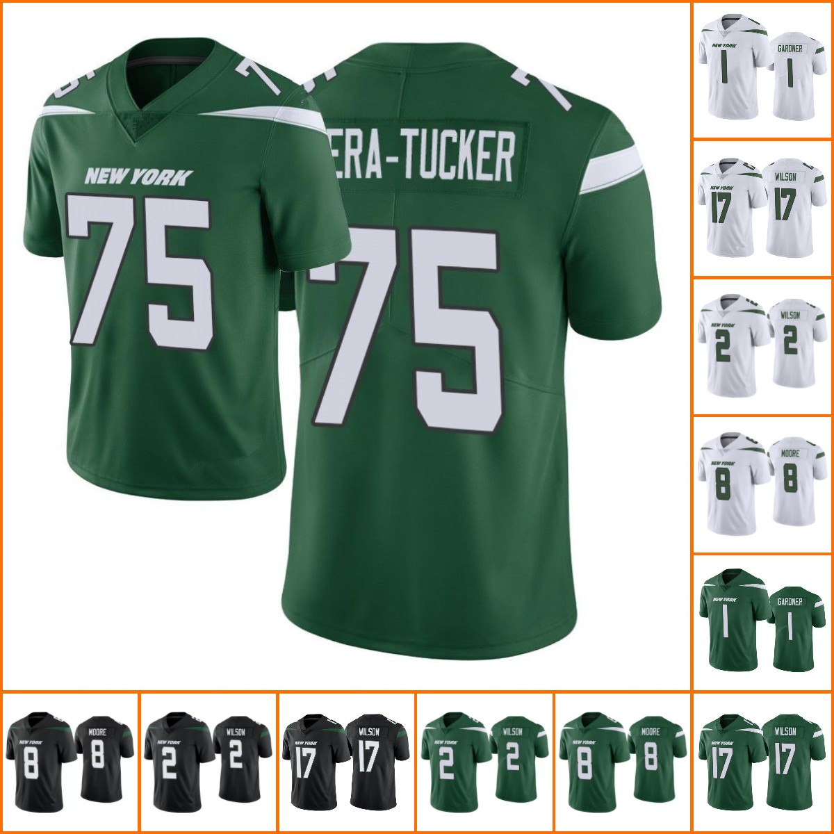 

Football Jersey Wholesale Custom New York''Jets''MEN Women Youth Elijah Moore zach wilson Jamal Ahmad Gardner Vera Tucker Garrett Wilson Vapor Limited