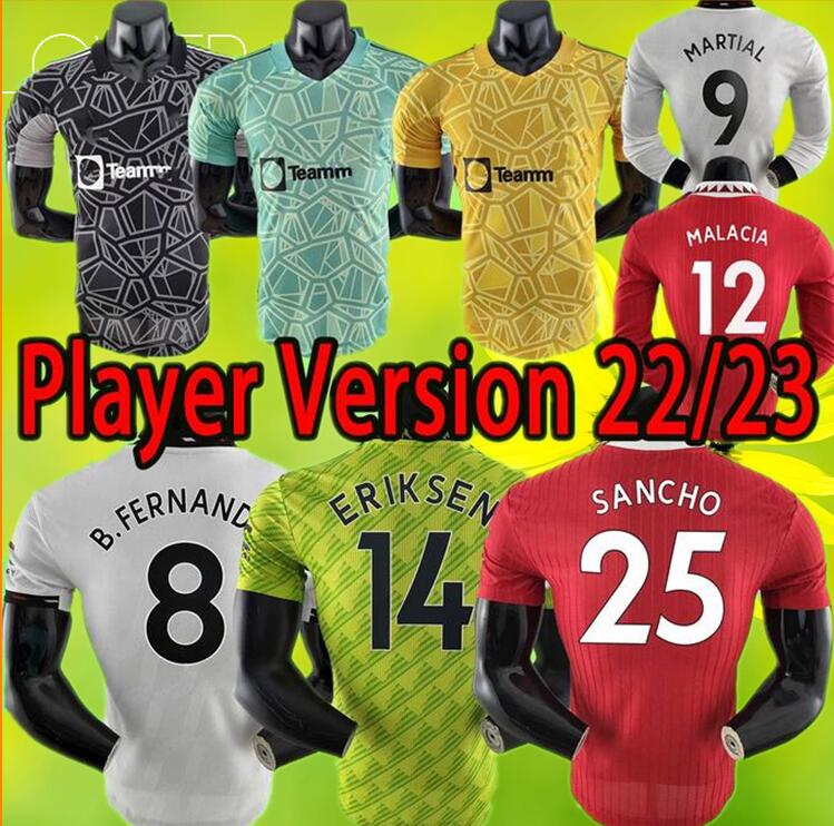 

Player version MAN 22 23 UTD soccer jerseys goalkeeper DE GEA 2022 2023 RASHFORD SHAW FRED SANCHO B. FERNANDES MARTIAL football shirts long short sleeve home away third, 16