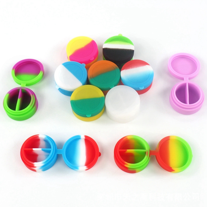 

Smoking Nonstick 7ML Circular Integrated Style One-Body Wax Containers Silicone Box Silicon Container Food Grade Jars Tool Storage Jar Oil Holder
