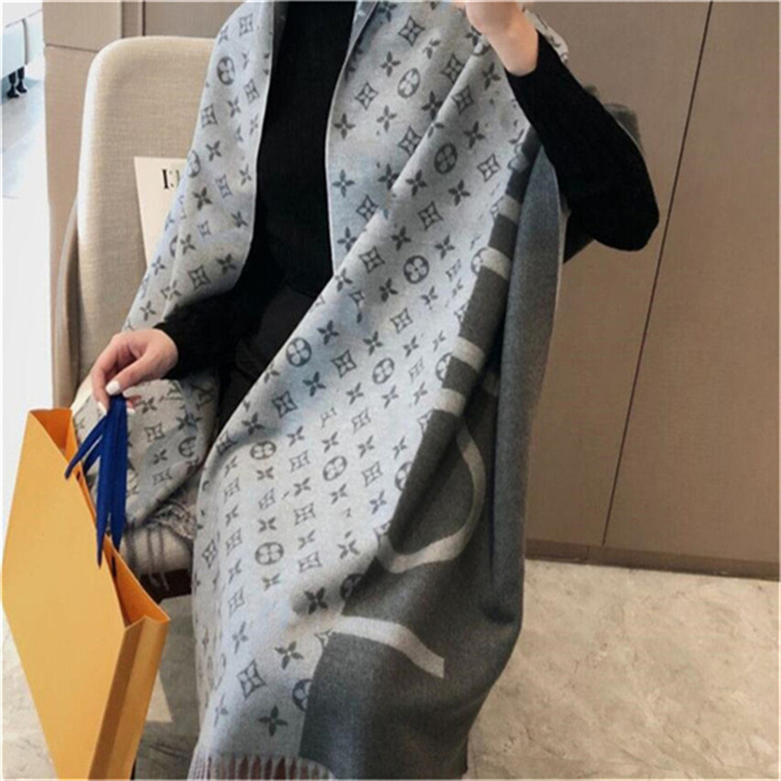 

fashion Paris design 100% Cashmere Scarf men's and women's same brand letter scarf large shawl warm thickened wool 70cm x 180cm