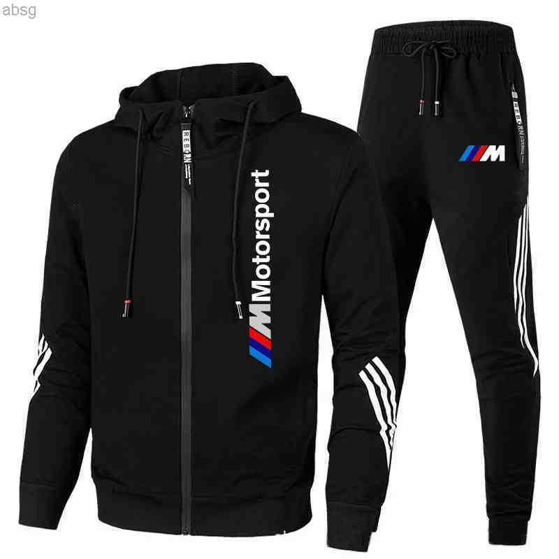 

jacket2022 Bmw m Sport Spring Autumn Fashion Zipper Hoody Sweatshirt Custom Men' Running Personality Hip-hop Coat Jacket Set