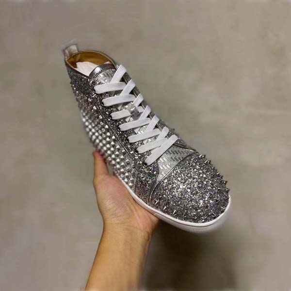 Designer de luxe Chaussures de sport pour hommes et femmes Rivet en diamant multicolore sur baskets Hommes Femmes Chaussure de voyage 35-48 Avec