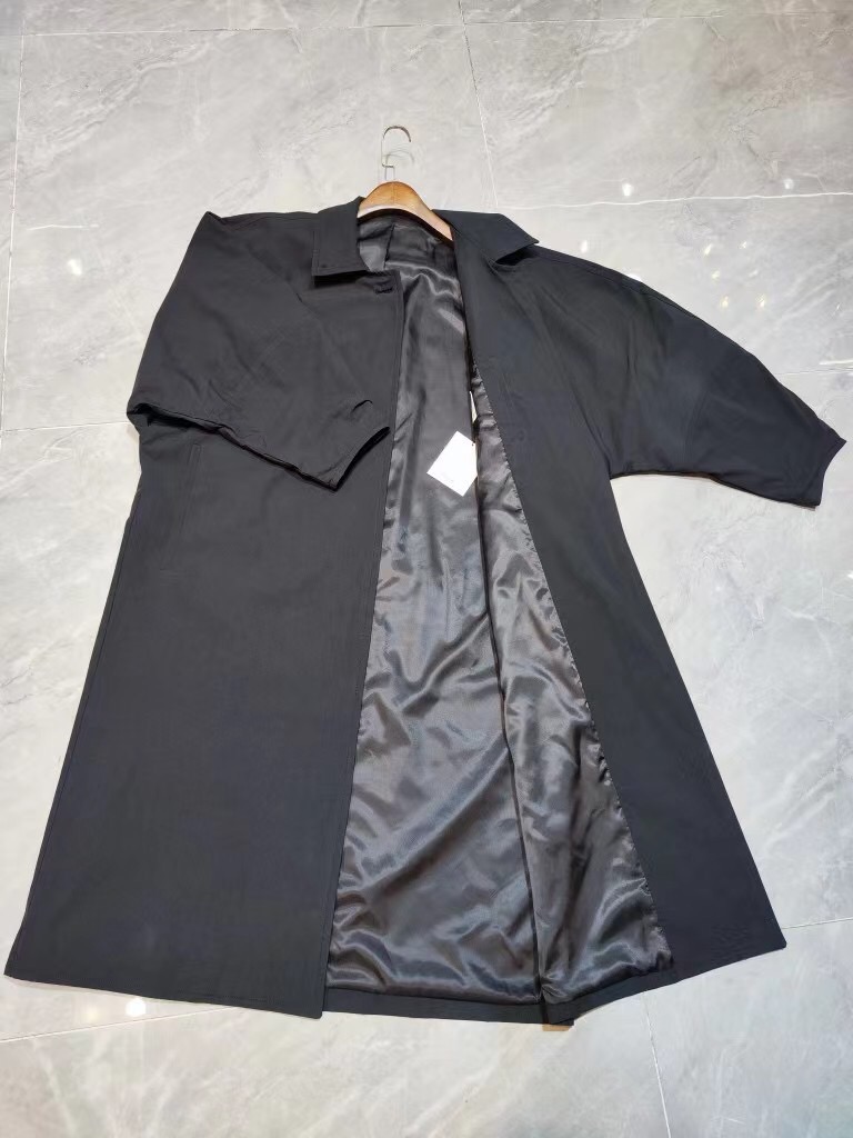 

2023 Women's Outerwear & Coats Toteme Doll Long Sleeve Oversized Windbreaker - Waterproof Long Coat Women, Black