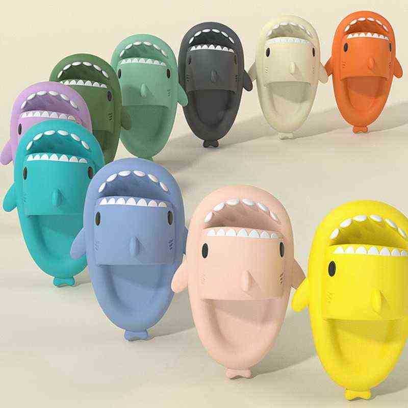 

Adult Shark Slippers Indoor Bathroom AntiSlip Slippers Thick Bottom Heel 4Cm Household Slippers Pair of Sandals Cute Shark slides J220716, Yellow1