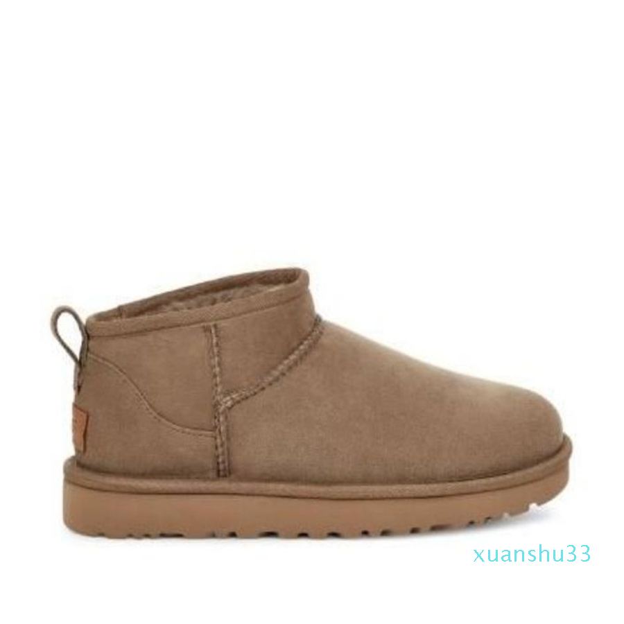 Hot sell Aus Classic Women ultra mini snow boots slipper Ankle Sheepskin fur plush keep warm boots with card dustbag beautiful gifts Antelope Reinde
