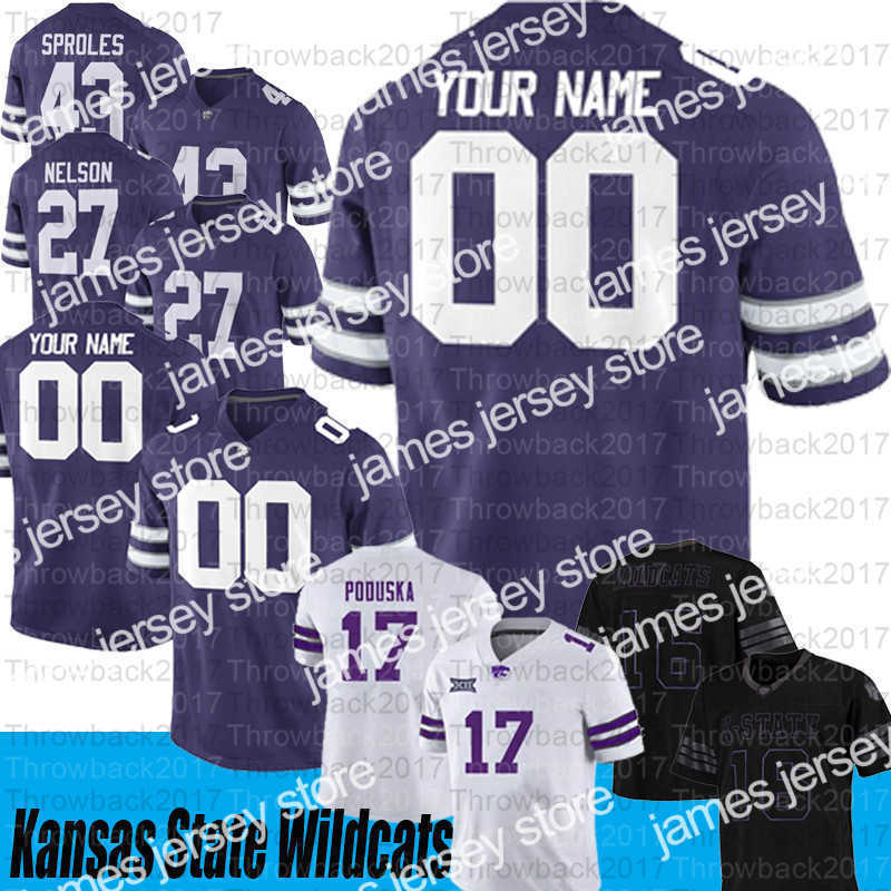 

American College Football Wear American College Football Wear Custom Kansas State Wildcats #0 Briley Moore #13 Chabastin Taylor #22 Deuce Vaughn #87 Nick Lenners Je, White