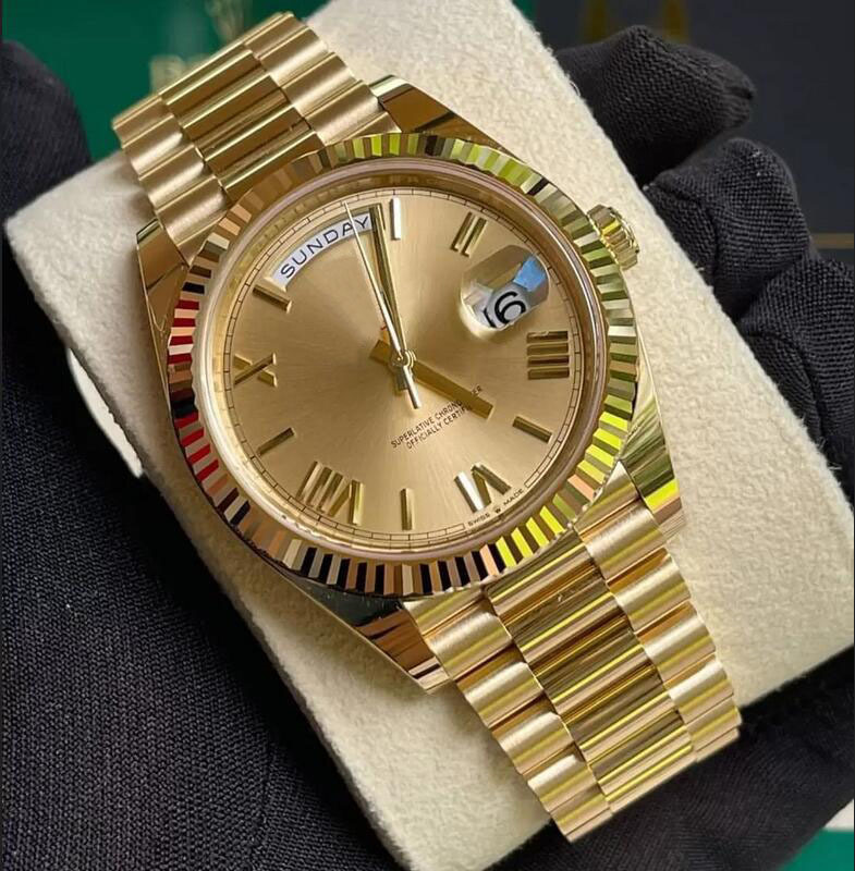 

AAA with Box Luxury Wristwatches Classic Mechanical Automatic Movement Date Designer Watches 40mm Fine Steel Sapphire Rolexs Watch for Men Calendar Waterproof 001, No.5