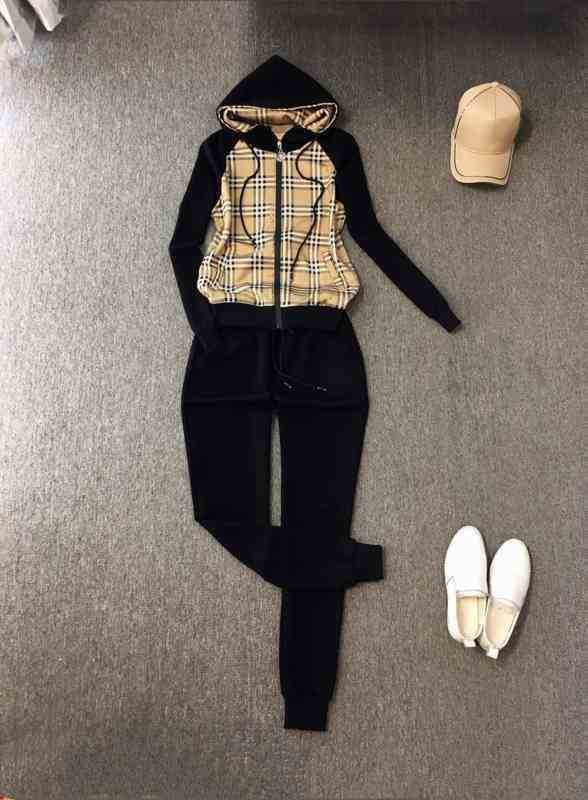 

Womens Two Piece Pants Stylish Striped Panel Zip Hooded Jacket With Black Pants 2 Piece Sets Luxury Designer Tracksuits, 15
