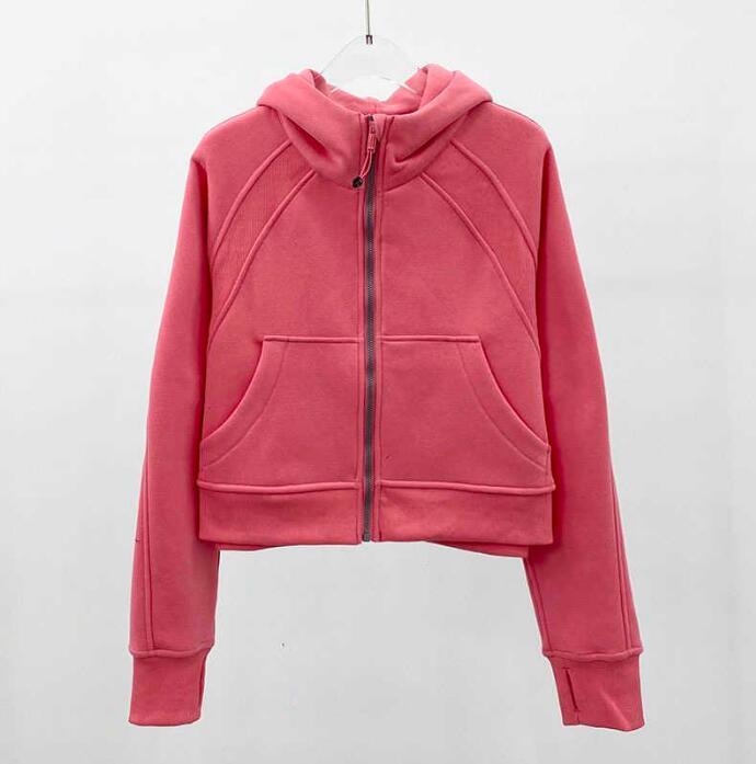 LU-2027 Women shaping Brushed Full Zip Hoodie Jacket Sportswear LU Yoga Outfits Hooded Workout Track Running Coat with Pockets Outdoor Fleeces Th