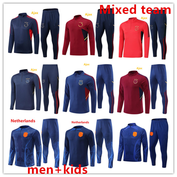 

2022 2023 Mixed team Men kids soccer tracksuit 22 23 Half pull Long sleeve soccer jersey football training suit tracksuits survetement foot chandal jogging kits sets