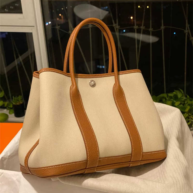 

Luxurious Designer Herme bags 2022 new leather women's garden single shoulder Crossbody Tote shopping, Ivory