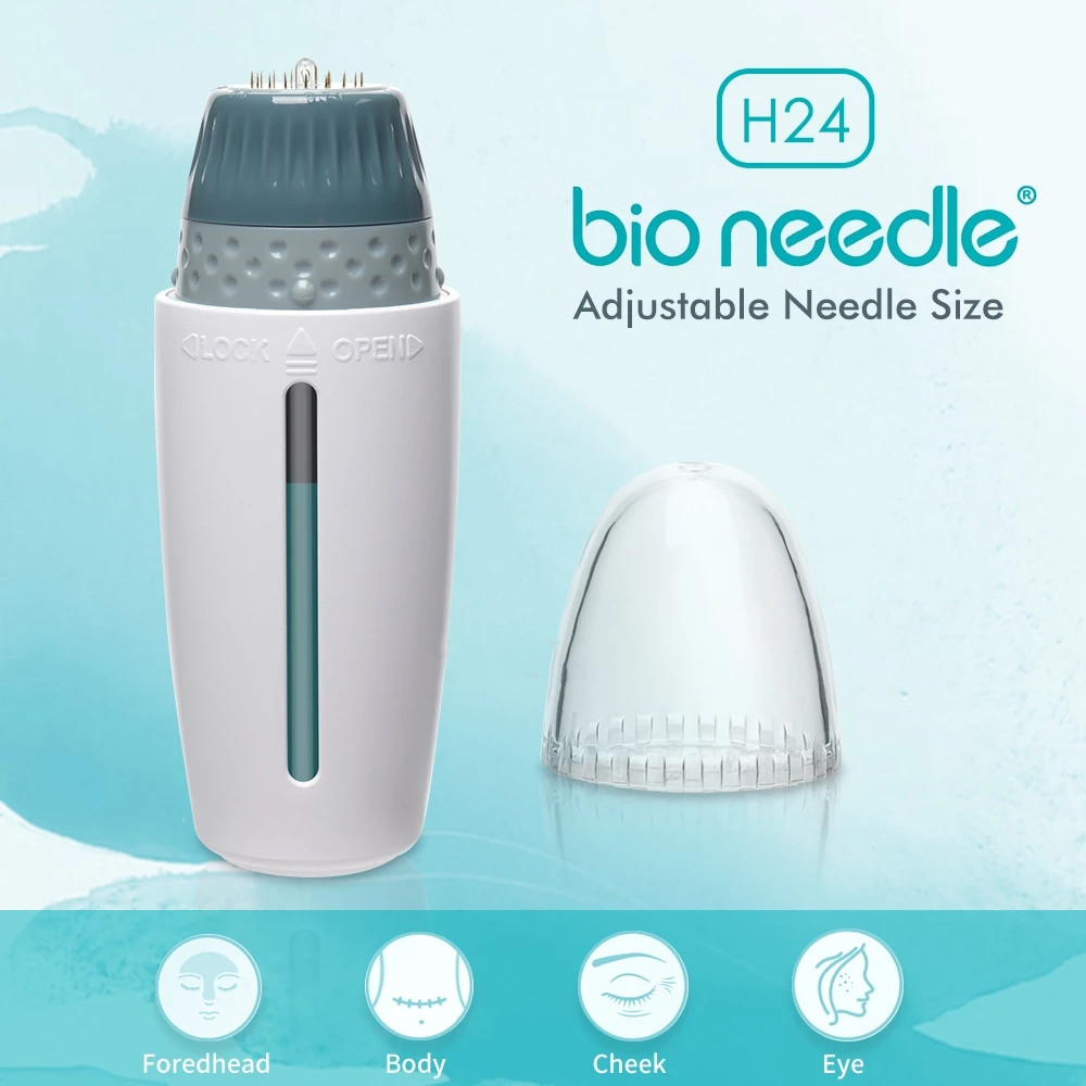 Microneedle Derma Stamp H24 Titanium Adjustable Micro Derma Hydra Needle 10ml Solution For Wrinkle Removal Skin Rejuvenation Size From 0.25mm -1.-image-812735217