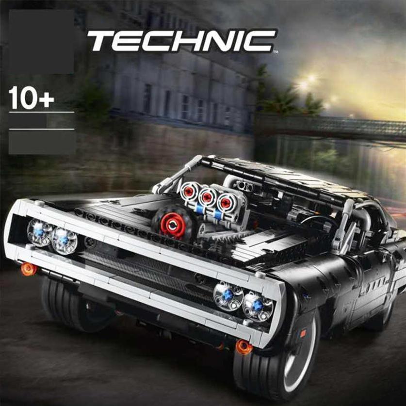 

New Technical Car Series Supercar Dom S Dodged Charger 42111 Model Blocks Building Bricks Toy249R