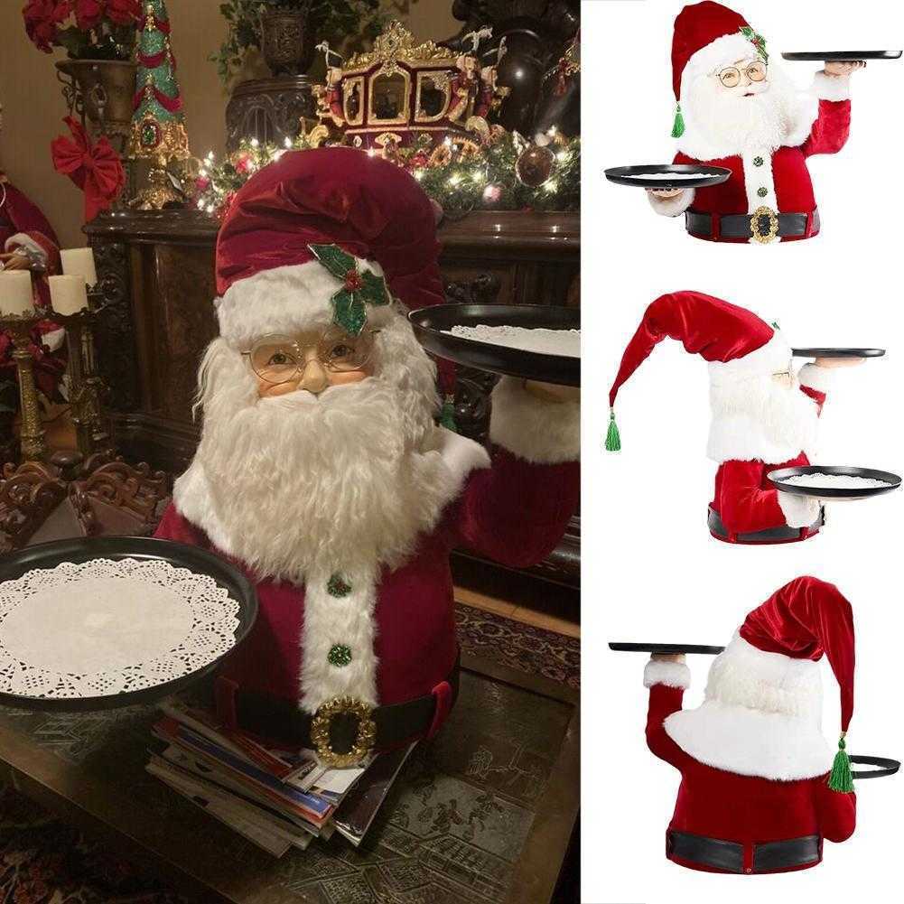

Christmas Decorations Christmas Snack Stand 2 Tier Resin Food Serving Tray Cupcake Holder Bowl Christmas Table Decoration Ornaments Snack Rack T220929