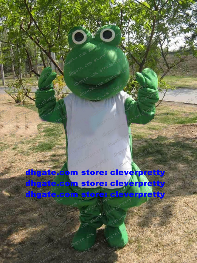 

Green Rana Frog Mascot Costume Adult Cartoon Character Outfit Suit Birthday Congratulations Pedagogical Exhibition No.93, As in photos